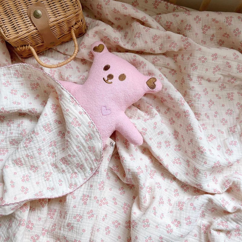BuLuTu Baby Nursery Throw Blanket Cotton Muslin Kids Blanket with Cute Galsang Flowers Crib/Cradle Quilt Thin Summer Quilt for Boys,Girls,Toddler Breathable,Lightweight Machine Washable 47"x51" - Image 4